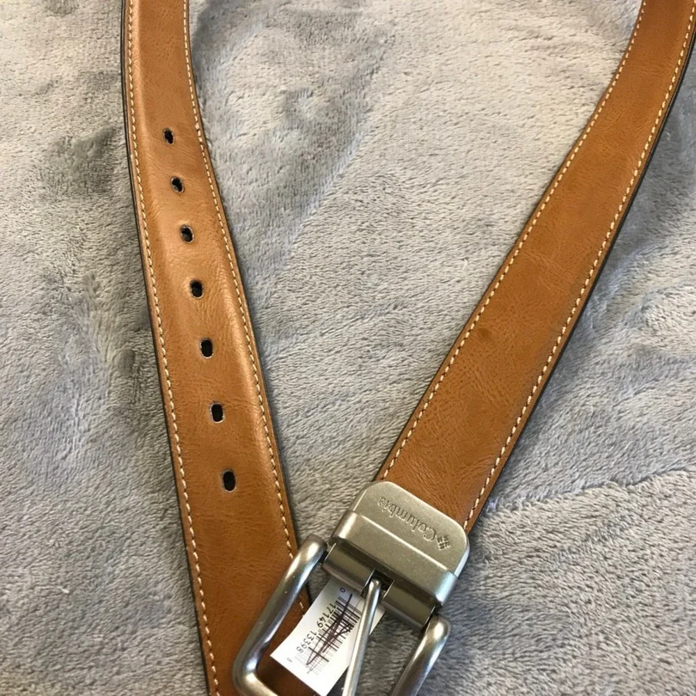 Columbia Mens Reversible Leather Belt Tan Black Size 34 11CO020048 New